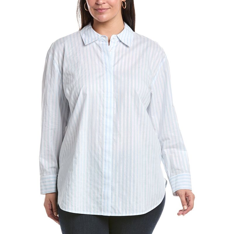 Anne Klein Womens Plus Drop Shoulder Shirt, Green
